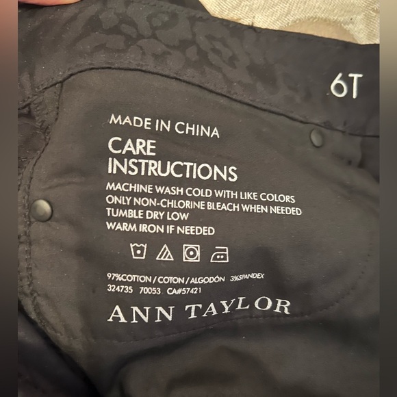 Ann Taylor Jeans Women Size 6 Tall Black Cheetah Modern Fit Slim Leg NWT - Picture 11 of 13